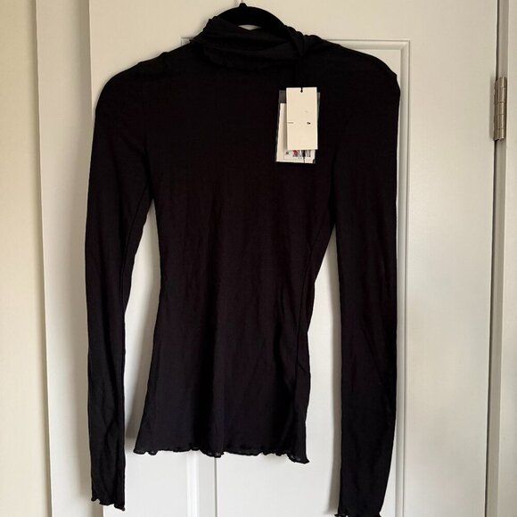 7 For All Mankind Tops - NWT 7 for all Mankind Lightweight Ribbed Black Turtle Neck Top XS